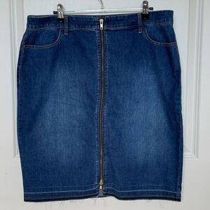 Denim Knee-Length Pencil Skirt - Chico's size 2 (US 12)